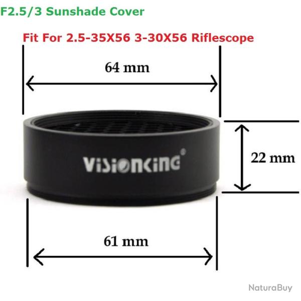 Visionking - pare-soleil Anti-reflet en aluminium -** F2.5/3 Sunshade