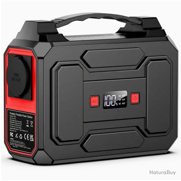Batterie Station d'alimentation portable 100W , avec sorties AC 230V, USB C et lanternes LED