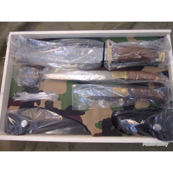 coffret chasse de 3 couteaux L�opard