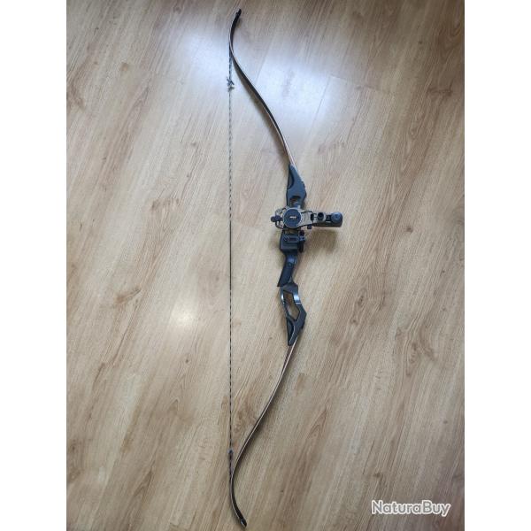 Arc recurve chasse T/D Sanlida Osprey 58 pouce noir, 40 livreDroitier