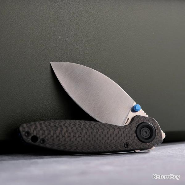 Couteau VOSTEED Shilin Cutter Lame Acier Elmax Manche Fibre de Carbone Vanchor Lock Clip VOSA2810 -