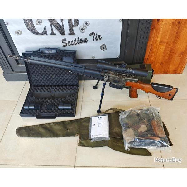 Fusil r�glementaire francais de precision FRf2 calibre 308 et lunette d'origine scrom J8 N769