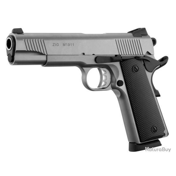 Pistolet TISAS ZIG M 1911 stainless Cal.45 ACP 9 coups