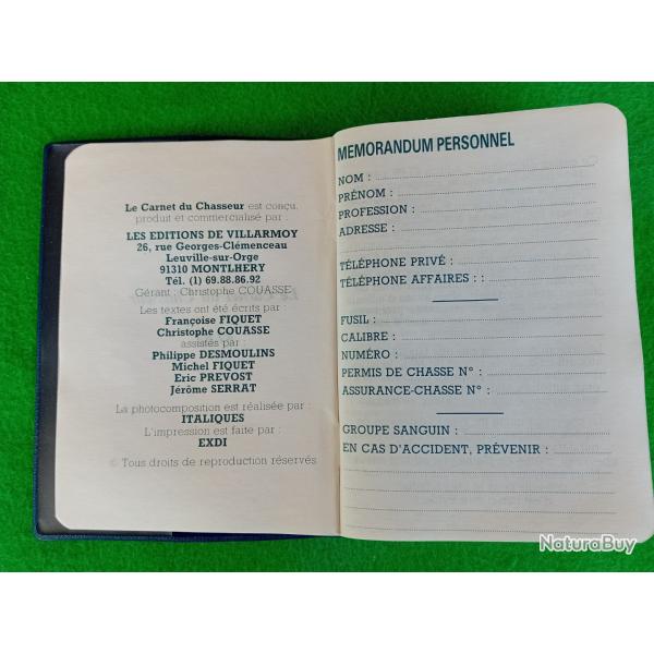 � Carnet du chasseur 87/88 � - Editions Villarmoy � Montlh�ry