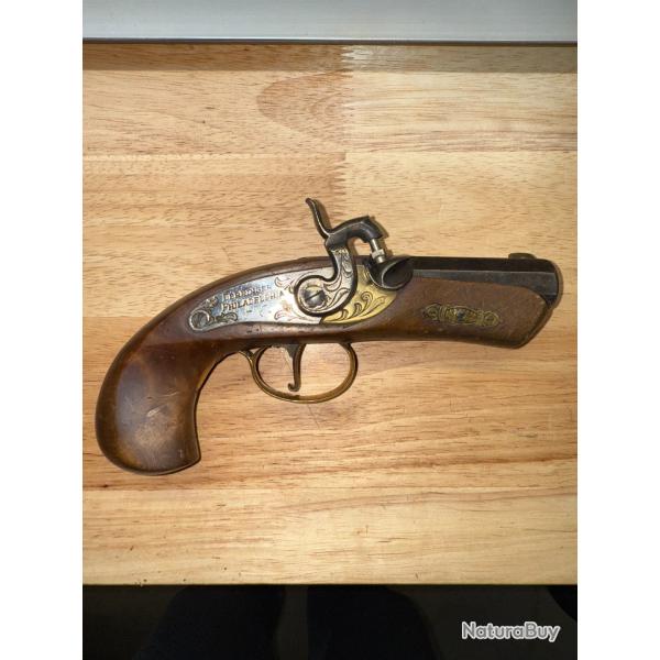 PISTOLET A PERCUSSION DERRINGER PHILADELPHIA CAL.45