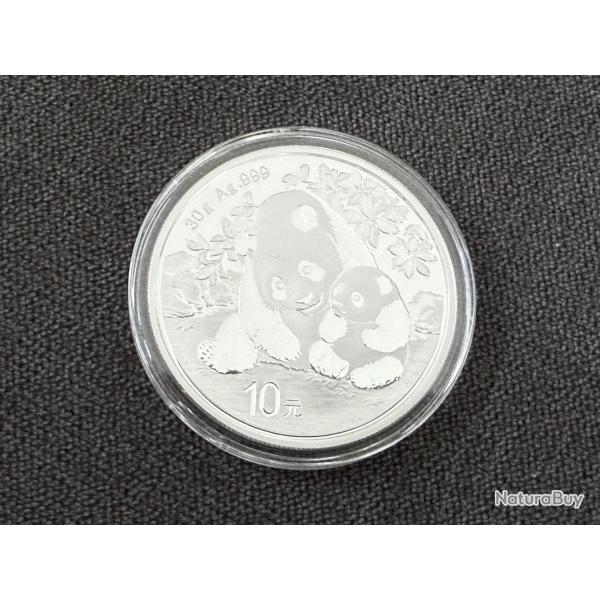 Pi�ce en argent Panda - Chine - 10 Yuans - once argent pur - 30 g - 2024