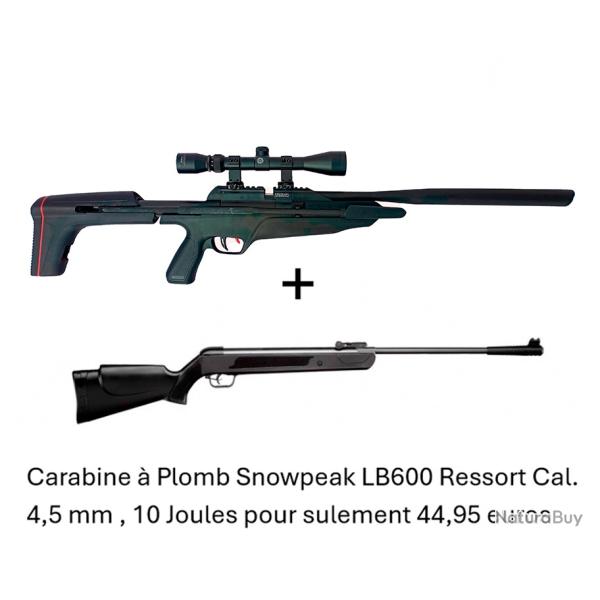 Carabine SL900S Snowpeak + L. 3-9x40 Canon Fixe Cal. 4,5 mm 19,9 joul. + carabine Snow. LB600 4,5 mm