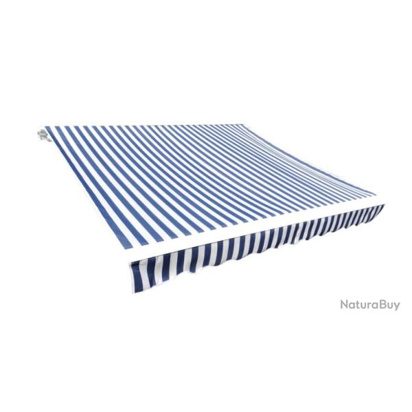 Toile de remplacement bleu et blanc 300x250 cm en polyester pour auvent jardin