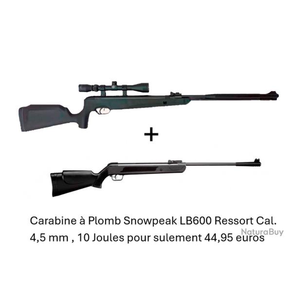 PACK COMBIN !P-A Carabine Snowpeak SU1200S Canon Fixe C. 5,5 mm 19,9 j.+ Carabine Snow.LB600 4,5 mm