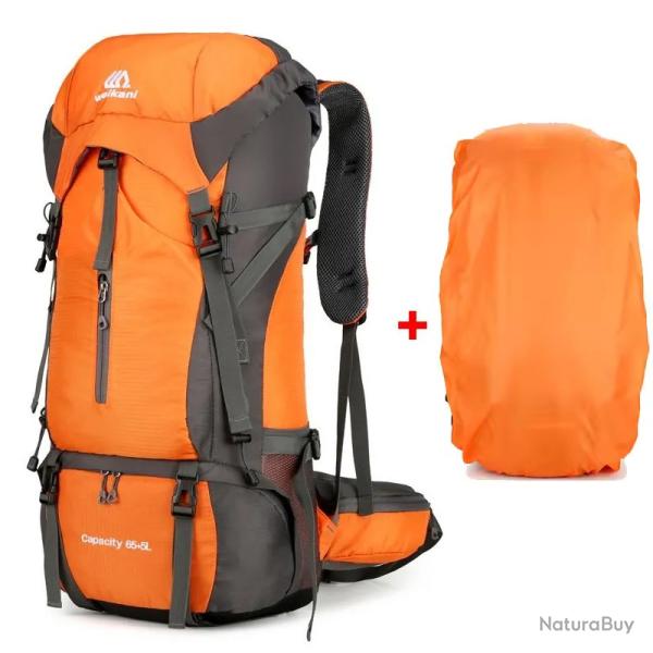 SAC � DOS 70 LITRES + COUVRE SAC - ORANGE - LIVRAISON GRATUITE