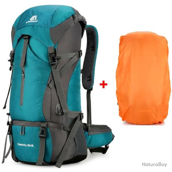 SAC � DOS 70 LITRES + COUVRE SAC - TURQUOISE - LIVRAISON GRATUITE