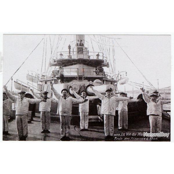 CPA - MARINE VIE DU MARIN ECOLE DES SIGNAUX A BRAS N�866