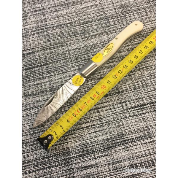 Couteau Aurillac  lame Damas manche os