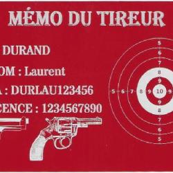 M&eacute;mo tireur sportif FFT rouge en aluminium grav&eacute; au laser (Recto)
