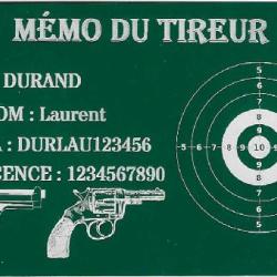 M&eacute;mo tireur sportif FFT vert en aluminium grav&eacute; au laser (Recto)