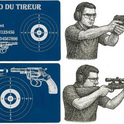 M&eacute;mo tireur sportif FFT bleu en aluminium grav&eacute; au laser (Recto / Verso)