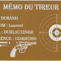 M&eacute;mo tireur sportif FFT dor&eacute; en aluminium grav&eacute; au laser (Recto)