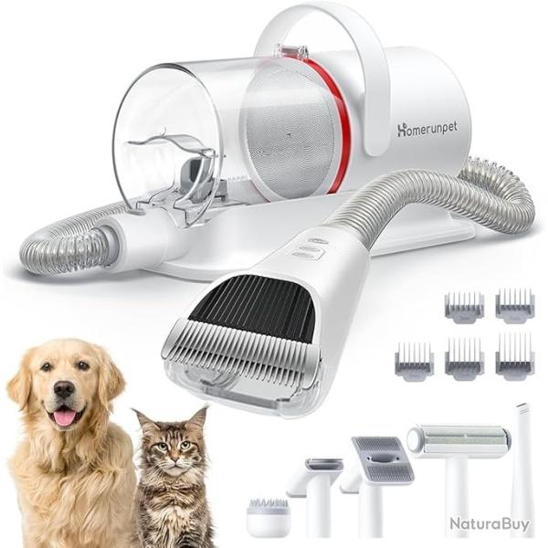 Aspirateur Poil de Chien, Ultrasilencieux & Super Aspirant Kit de Toilettage pour Animaux