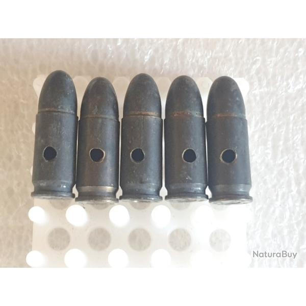 Cartouche 9mm neutralis�e, marquage RY/BD, fabrication 1956  (M.RES.46)