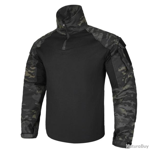Chemise combat AS K02 KRYDEX avec coudi�res Multicam noir