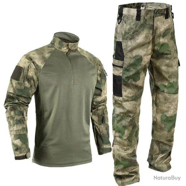 Tenue Battle Core Tactical pantalon + chemise de combat Camo vert
