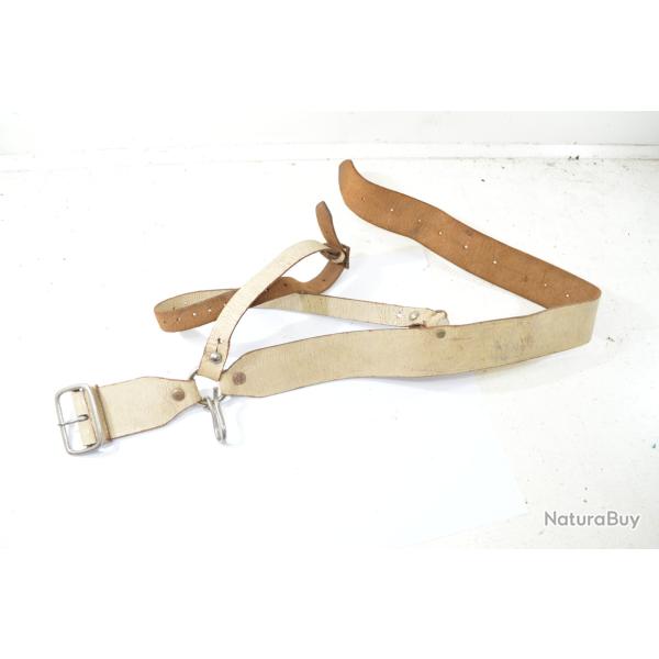Ceinturon porte sabre / �p�e en cuir blanc. Officier / parade, reconstitution Empire