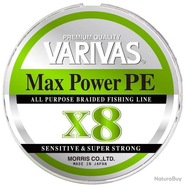 TRESSE VARIVAS MAX POWER PE X8 150M LIME GREEN 0.148mm - PE0.8 - 16.7lbs