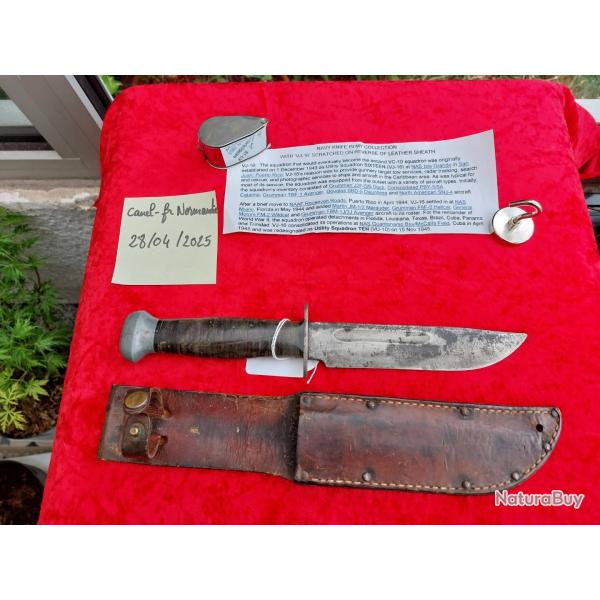 Couteau de combat US PAL 36 �tui cuir nominatif 1 ww2