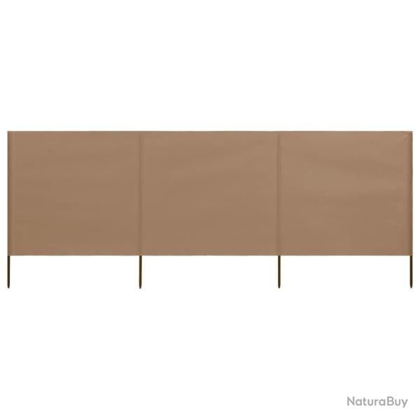 Paravent 3 panneaux Tissu 400 x 160 cm Taupe