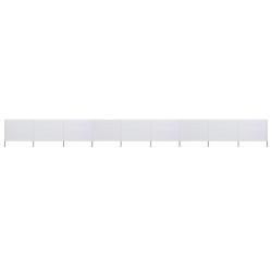 Paravent 9 panneaux Tissu 1200 x 160 cm Blanc sable