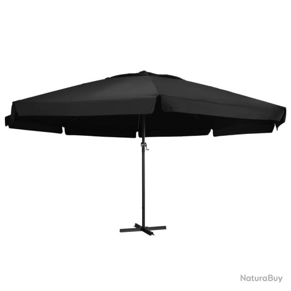 Parasol de jardin avec m�t en aluminium 500 cm noir