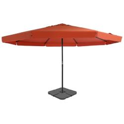 Parasol de jardin avec base portable terre cuite