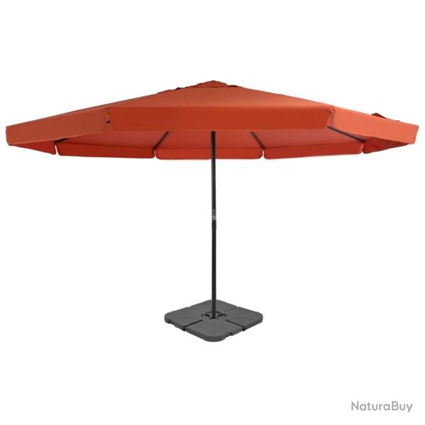 Parasol de jardin avec base portable terre cuite