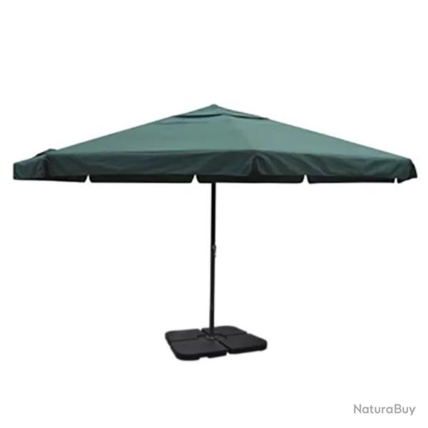 Parasol de jardin avec base portable aluminium vert