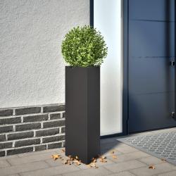 Jardini&egrave;res 2 pcs noir triangulaire 30x26x75 cm acier