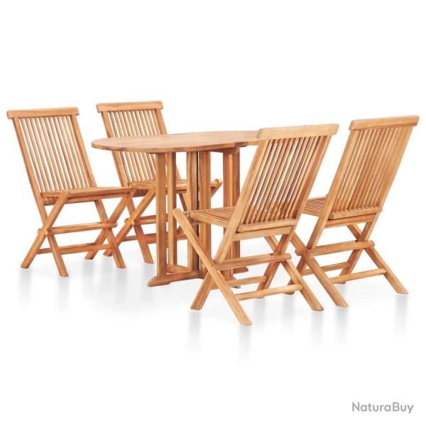 Ensemble � manger d'ext�rieur pliable 5 pcs Bois solide de teck