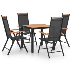 Ensemble &agrave; manger de jardin 5 pcs aluminium noir