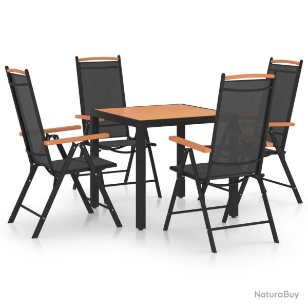 Ensemble � manger de jardin 5 pcs aluminium noir