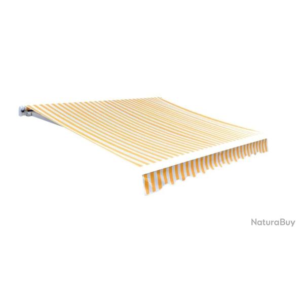 Toile d'auvent jaune tournesol/blanc 300x250 cm en polyester - Pour jardin priv