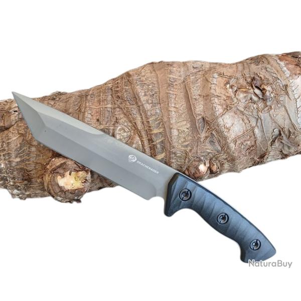 BRAD DISTRIBUTION couteau de survie, chasse, bushcraft, tactique "BLACK SHADOW"