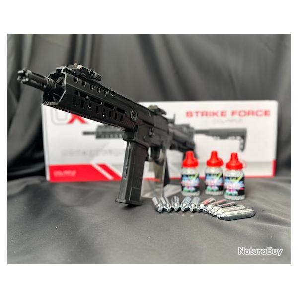 M�GA OFFRE! PACK PR�T A TIRER CARABINE UX STRIKE FORCE CO2 CAL BB/4.5MM 5J SEMI/FULL AUTO