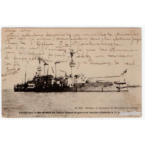 CPA - Marine Militaire- Passage dans la Mer du Nord des fameux bateaux de guerre de l'escadre N�367