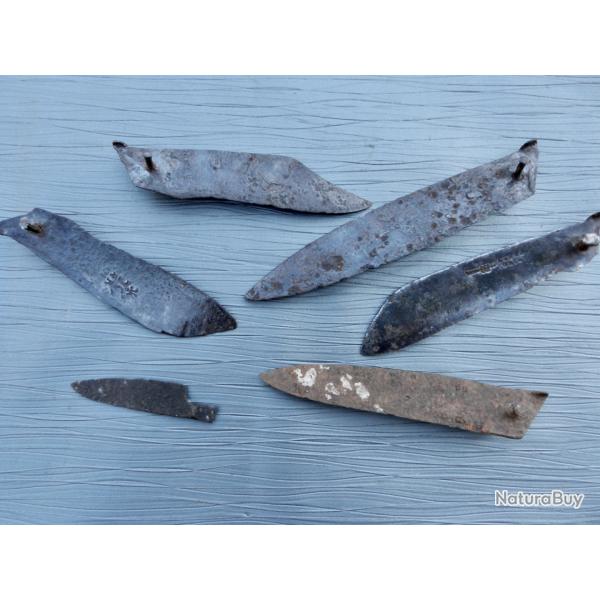 Lot de 6 lames anciennes de ciseaux de tonte pour moutons