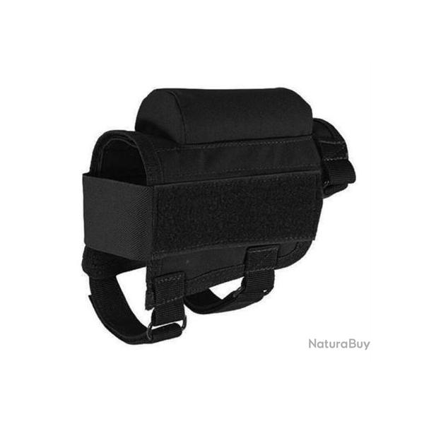 APPUI JOUE PORTE MUNITIONS - TACTIQUE - CHASSE - TIR  ( Noir ) (3)