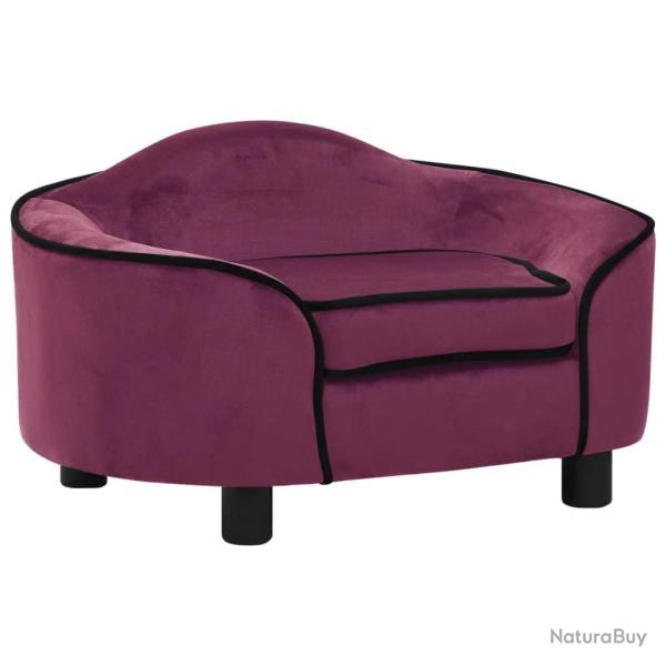 Canap� pour chien 67 cm peluche bordeaux 02_0000117