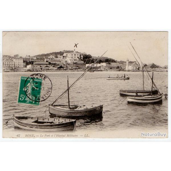 CPA- Marine - BONE - Le Port et  l'H�pital Militaire N�185