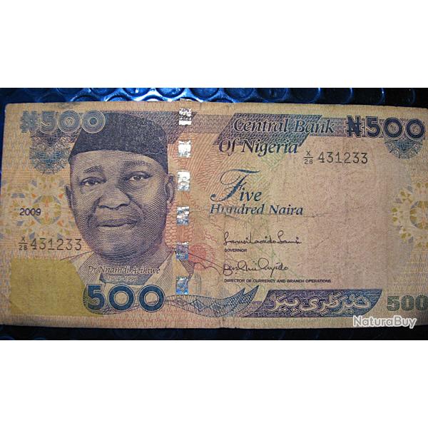 Nigeria billet de 500 naira  2009 tb