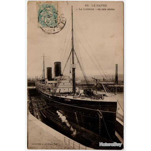 CPA - Marine HAVRE " La Lorraine en Cale S�che N�878