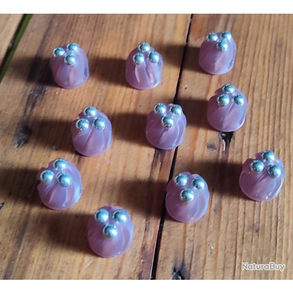 CLEAR PINKY TWISTED TOP TRIO POUR EMBOUT LONG CALIBRE 68 SLUGS PISTOLET 9MM. Par lot de 16.