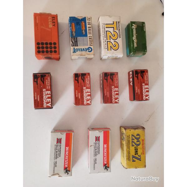Lot de bo�tes et balles 22lr anciennes